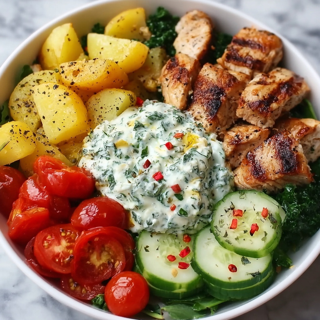 Loaded Greek Chicken Bowl with Dairy-Free Tzatziki Recipe - Recipe Image