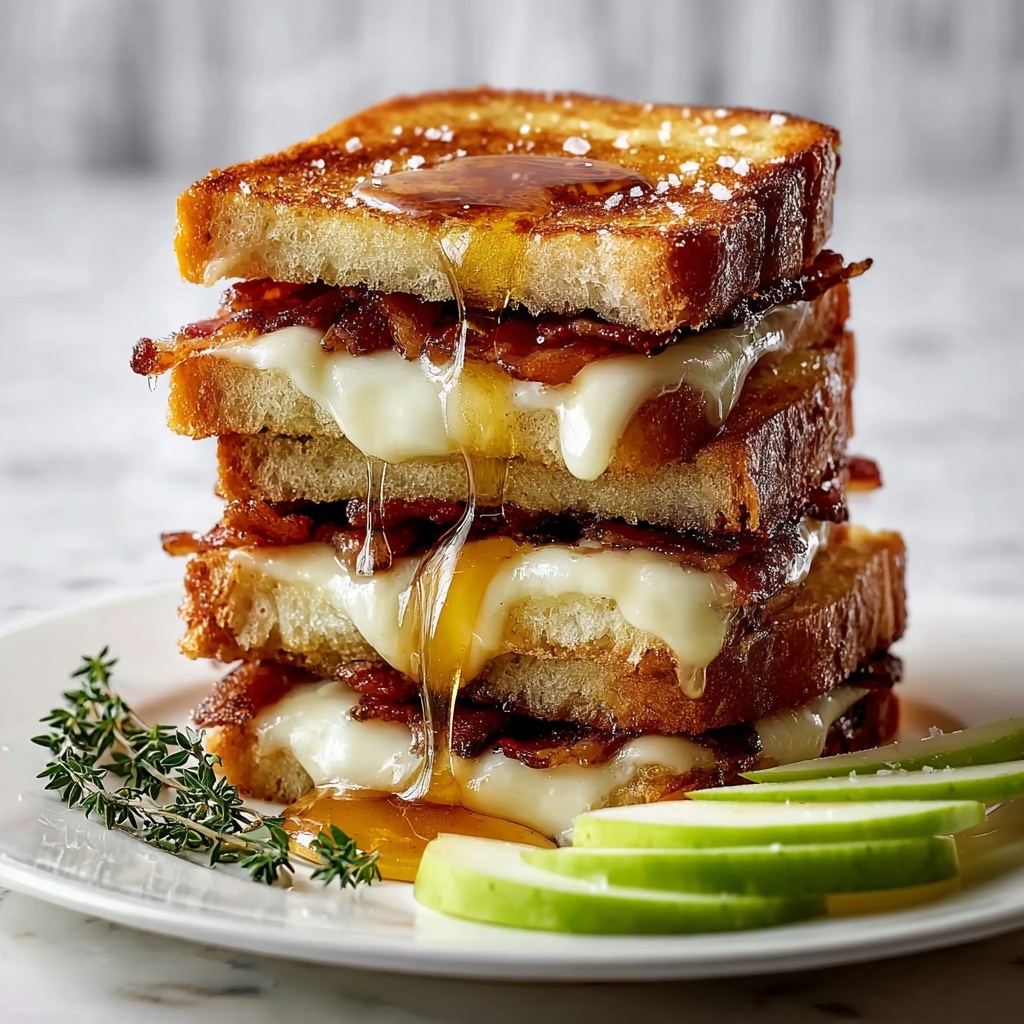 Ultimate Hot Honey Apple Cheddar Beef Bacon Grilled Cheese Recipe - Recipe Image