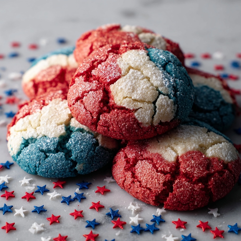 Patriotic Crinkle Cookies Recipe - Recipe Image