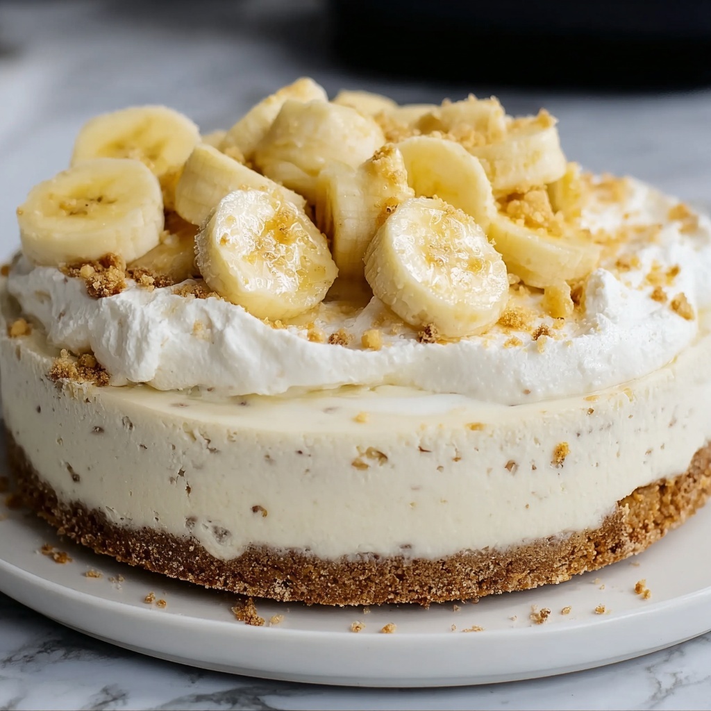 Banana Cheesecake with Banana Cream Pie Topping Recipe - Recipe Image