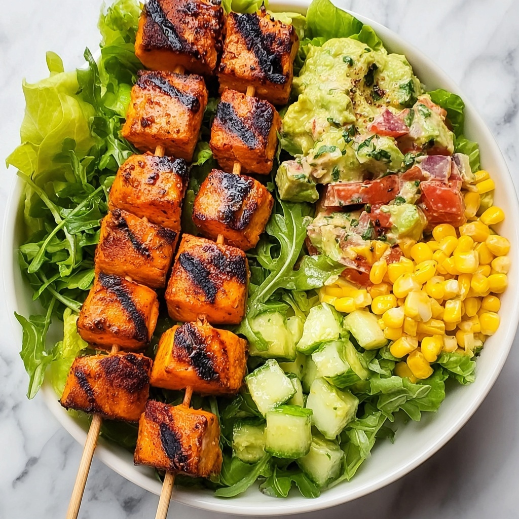 BBQ Chicken Skewer Salad Recipe - Recipe Image