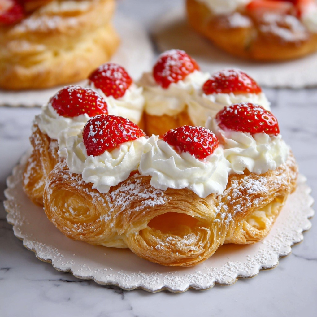 Paris-Brest Pastry with Whipped Cream and Strawberries Recipe - Recipe Image