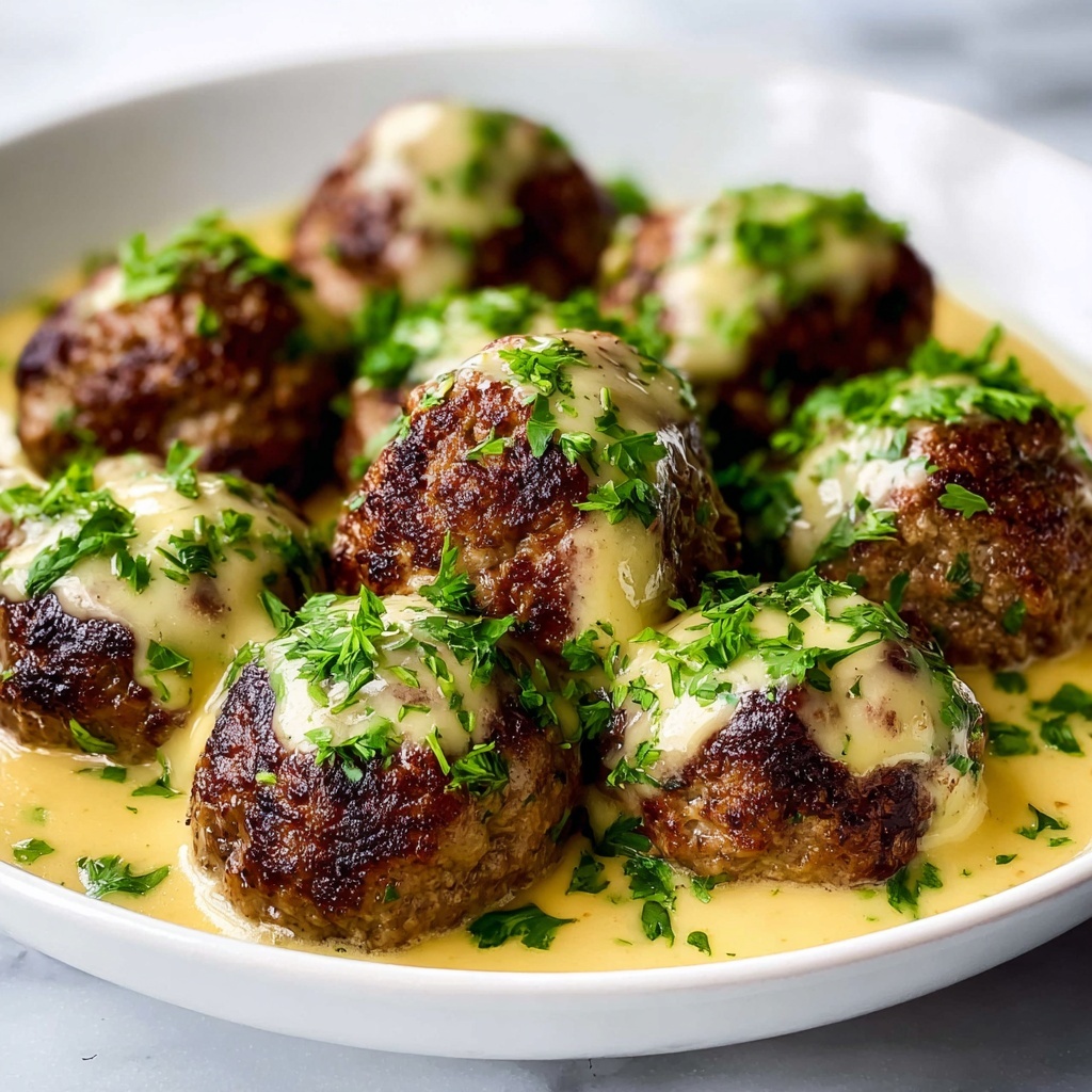Philly Cheesesteak Meatballs in Rich Cheese Sauce Recipe - Recipe Image