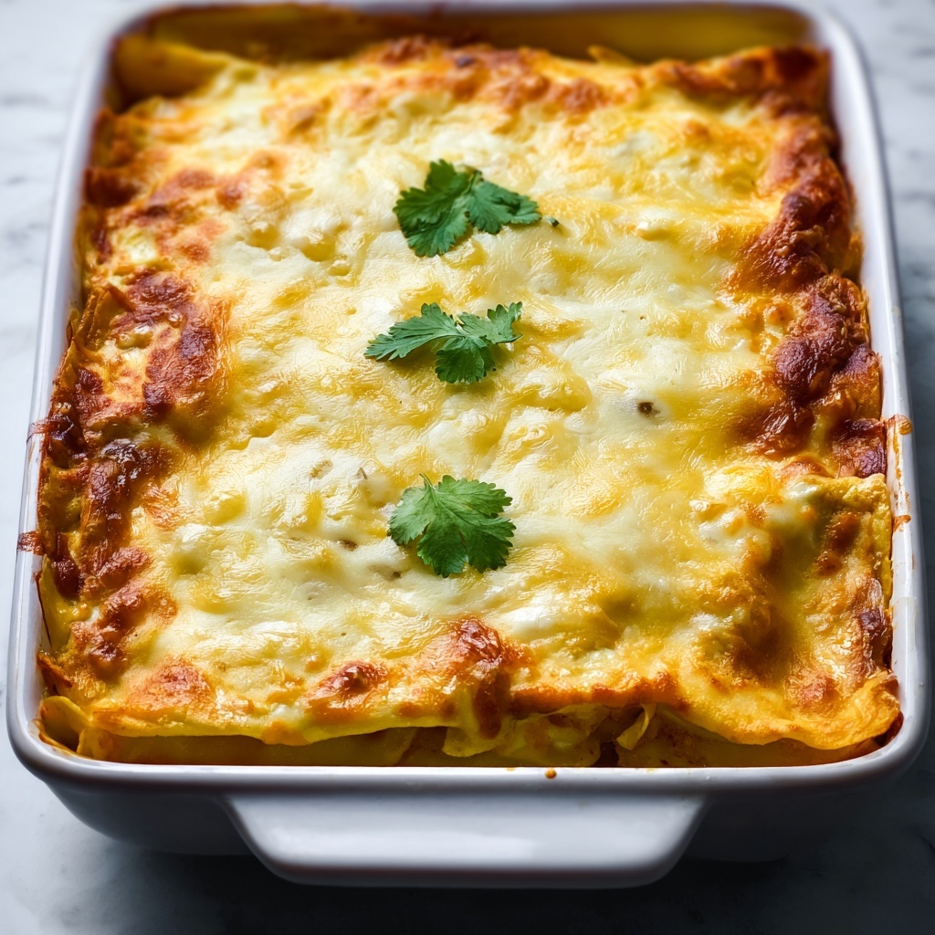 Green Chile and Chicken Mock Enchilada Casserole Recipe - Recipe Image