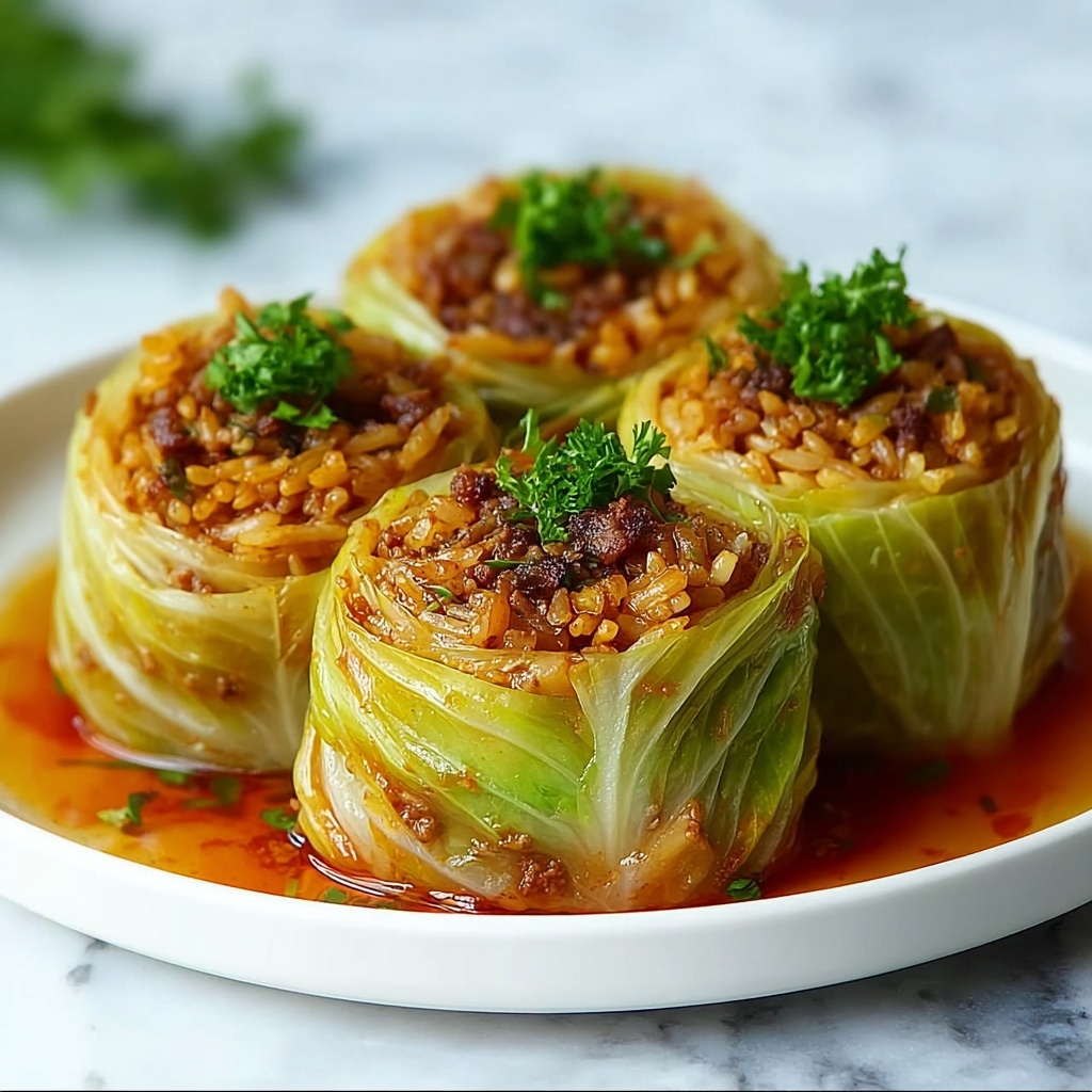 Stuffed Cabbage Rolls in Tomato Sauce Recipe - Recipe Image