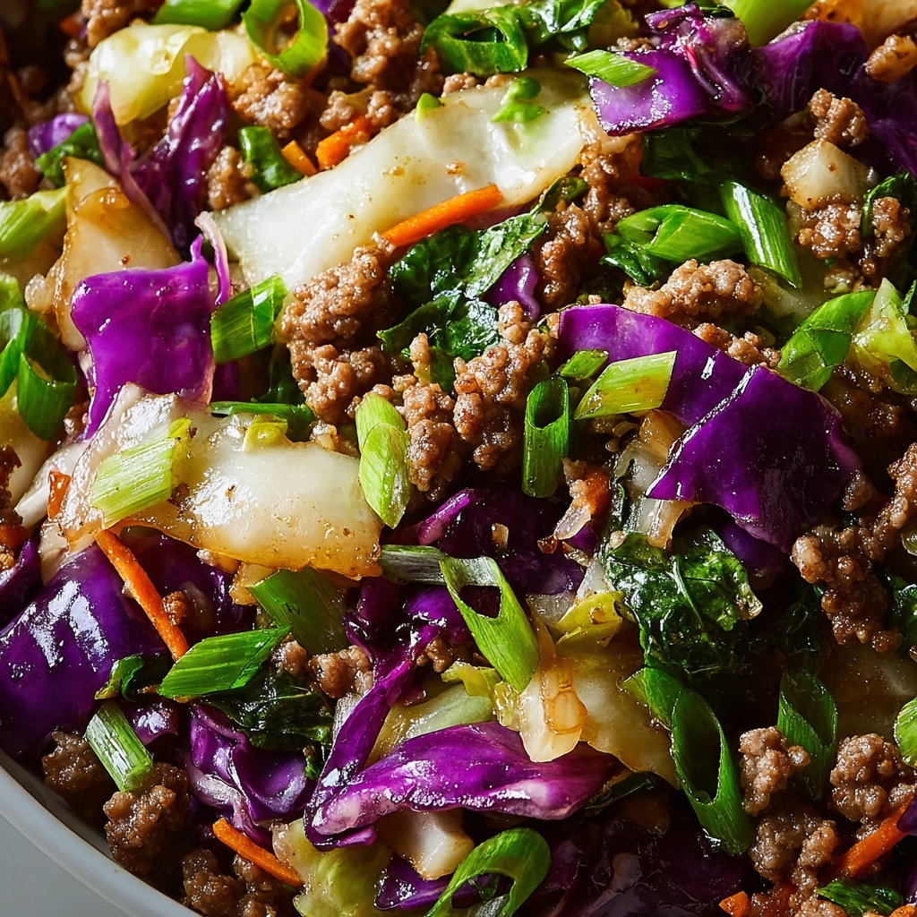 Healthy Ground Beef Cabbage Stir-Fry Recipe - Recipe Image