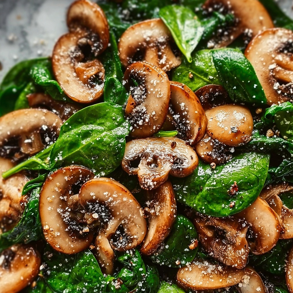 Easy Sautéed Mushrooms with Spinach Recipe - Recipe Image