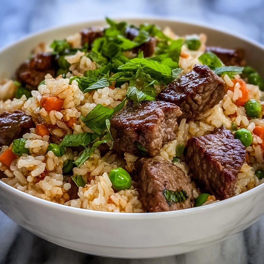 Garlic Butter Steak Fried Rice Recipe - Recipe Image