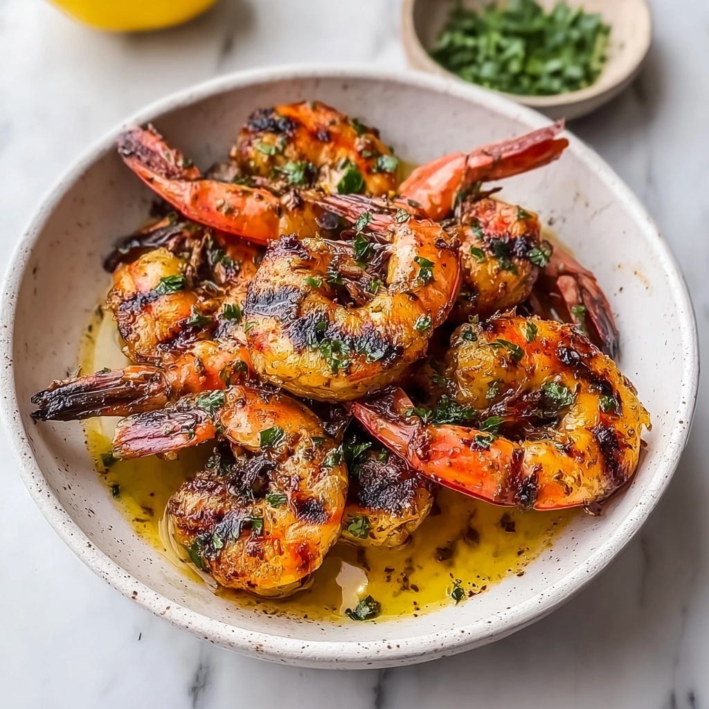 BBQ Grilled Prawns with Garlic and Lemon Recipe - Recipe Image