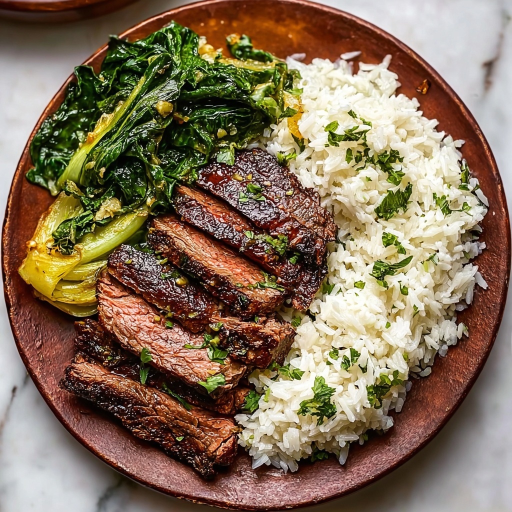 Herby Lemon Garlic Steak and Rice Recipe - Recipe Image