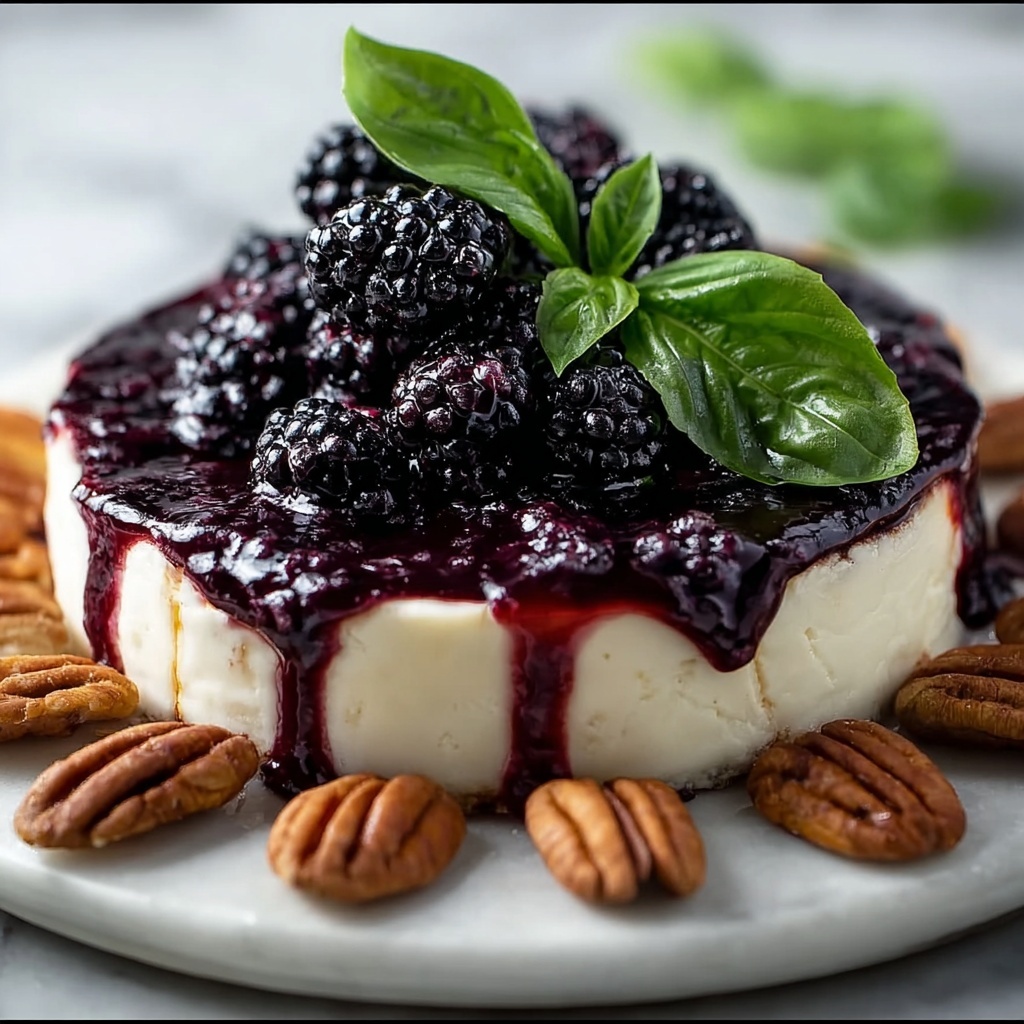 Blackberry Basil Balsamic Brie with Sweetened Pecans Recipe - Recipe Image