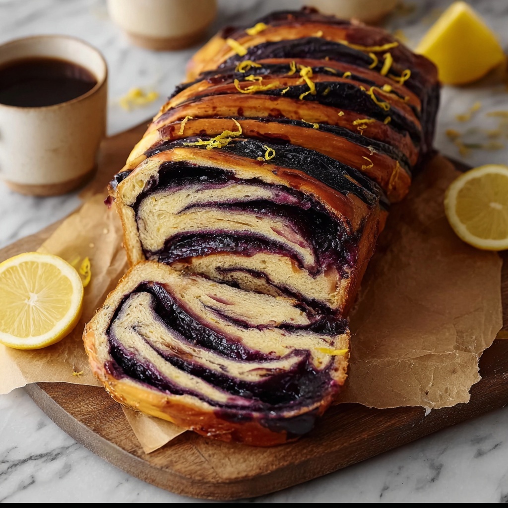 Blueberry Lemon Sourdough Babka Recipe - Recipe Image