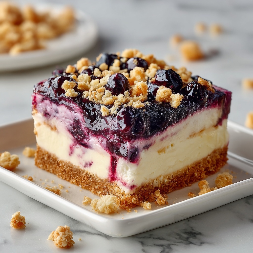 Lavender and Blueberry Cheesecake Bars Recipe - Recipe Image