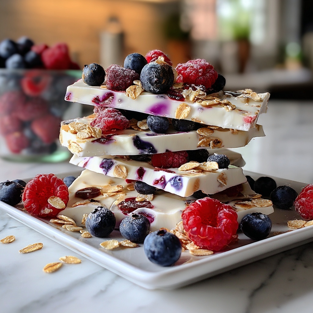 Frozen Yogurt Bark with Berries and Granola Recipe - Recipe Image