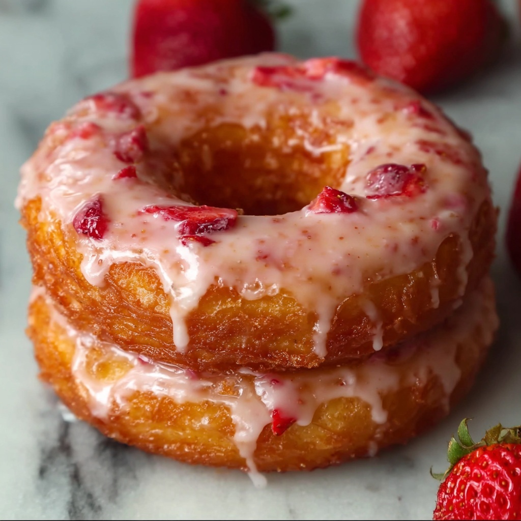 Strawberry Glazed French Crullers Recipe - Recipe Image