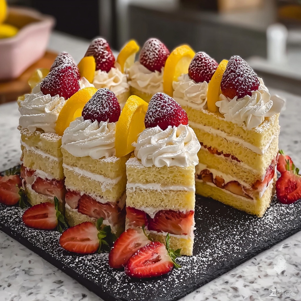 Strawberry Lemon Layer Cake Recipe - Recipe Image