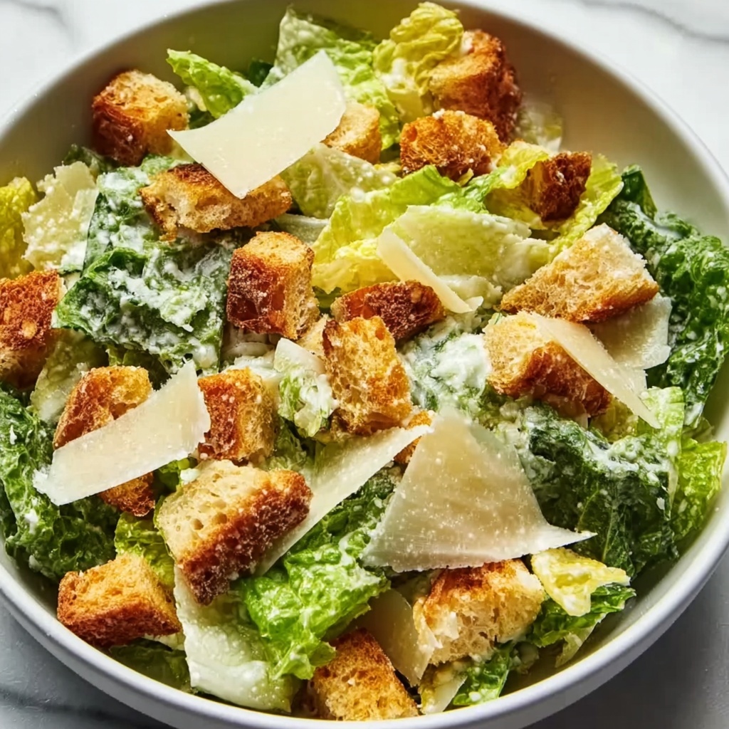 Homemade Caesar Salad with Crisp Croutons and Parmesan Recipe - Recipe Image