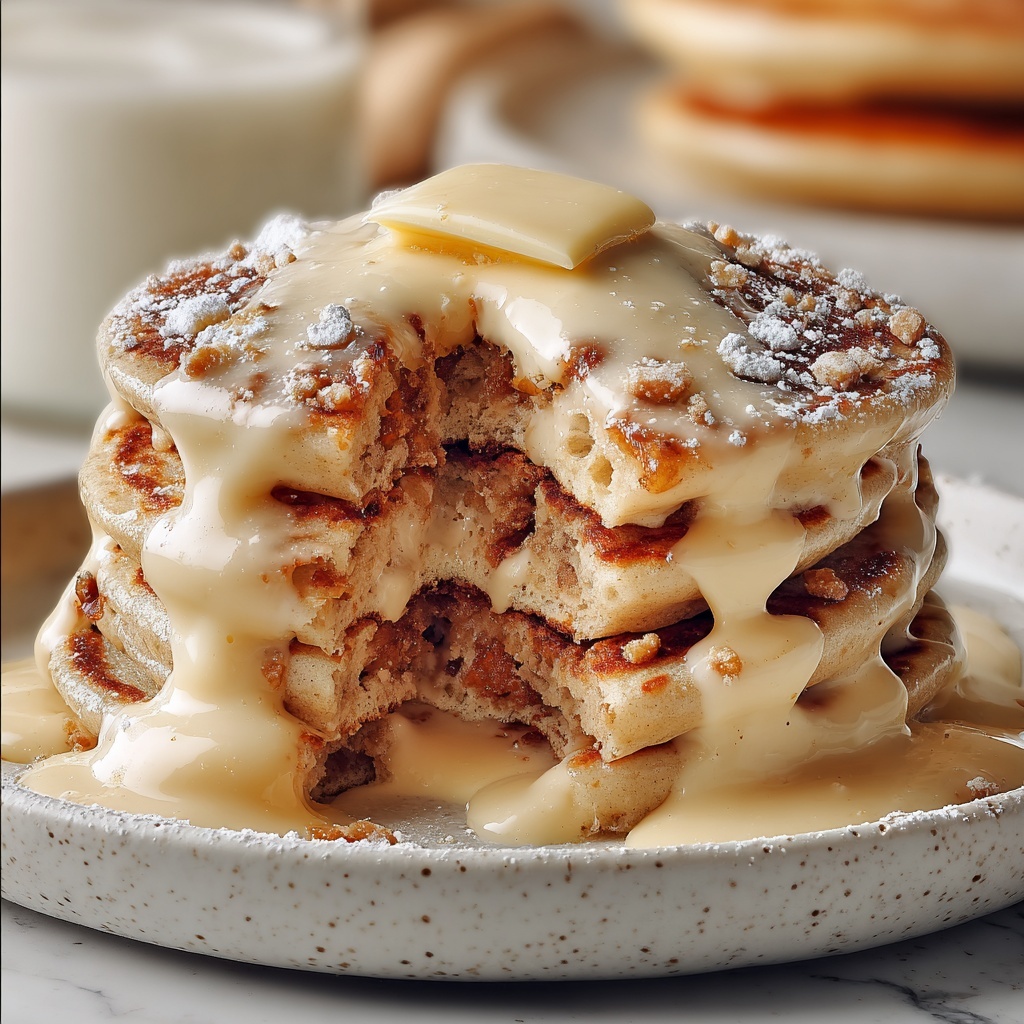 Cinnamon Roll Stuffed Pancakes Recipe - Recipe Image