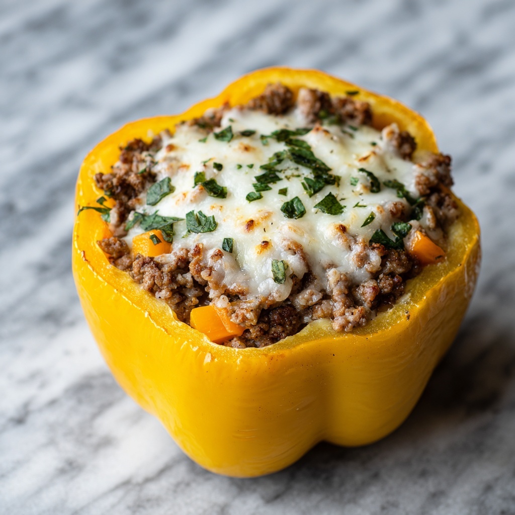 Philly Cheesesteak Loaded Stuffed Peppers Recipe - Recipe Image