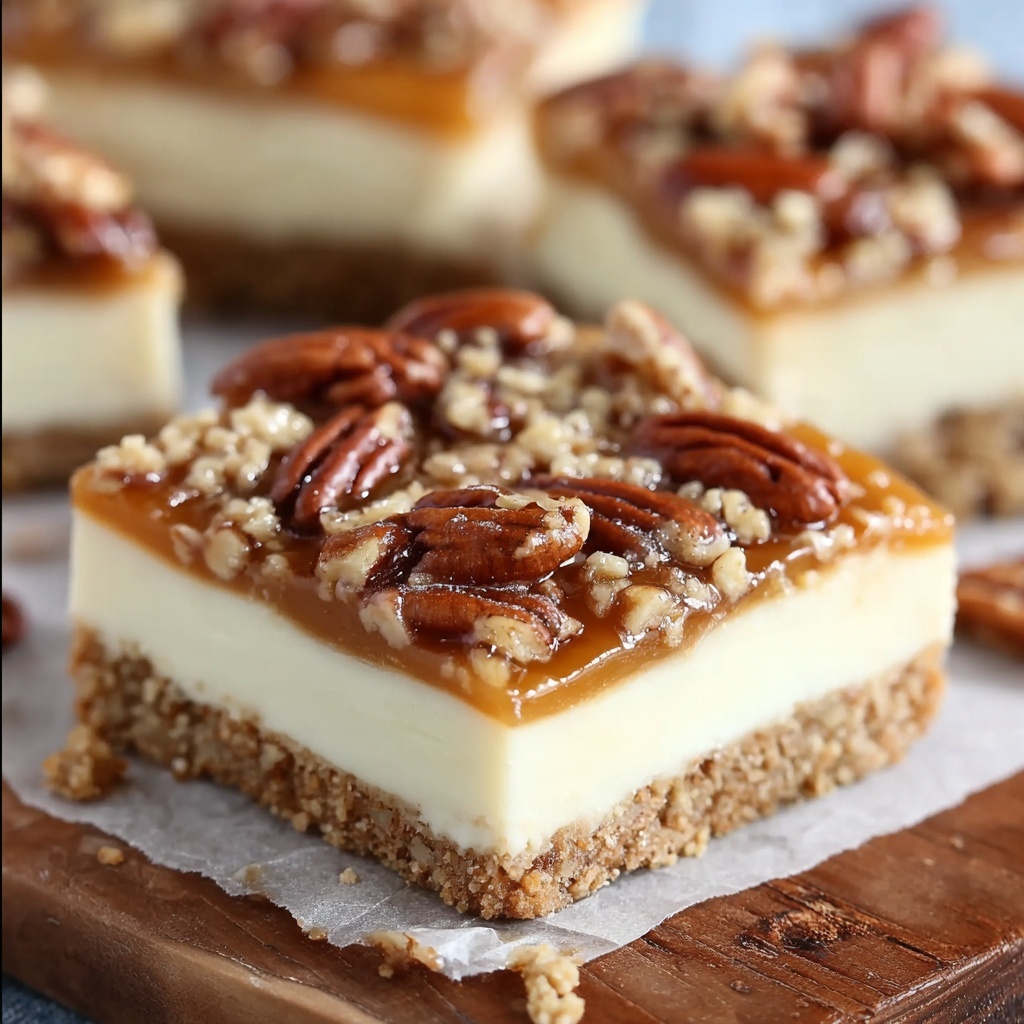 Pecan Pie Cheesecake Bars Recipe - Recipe Image