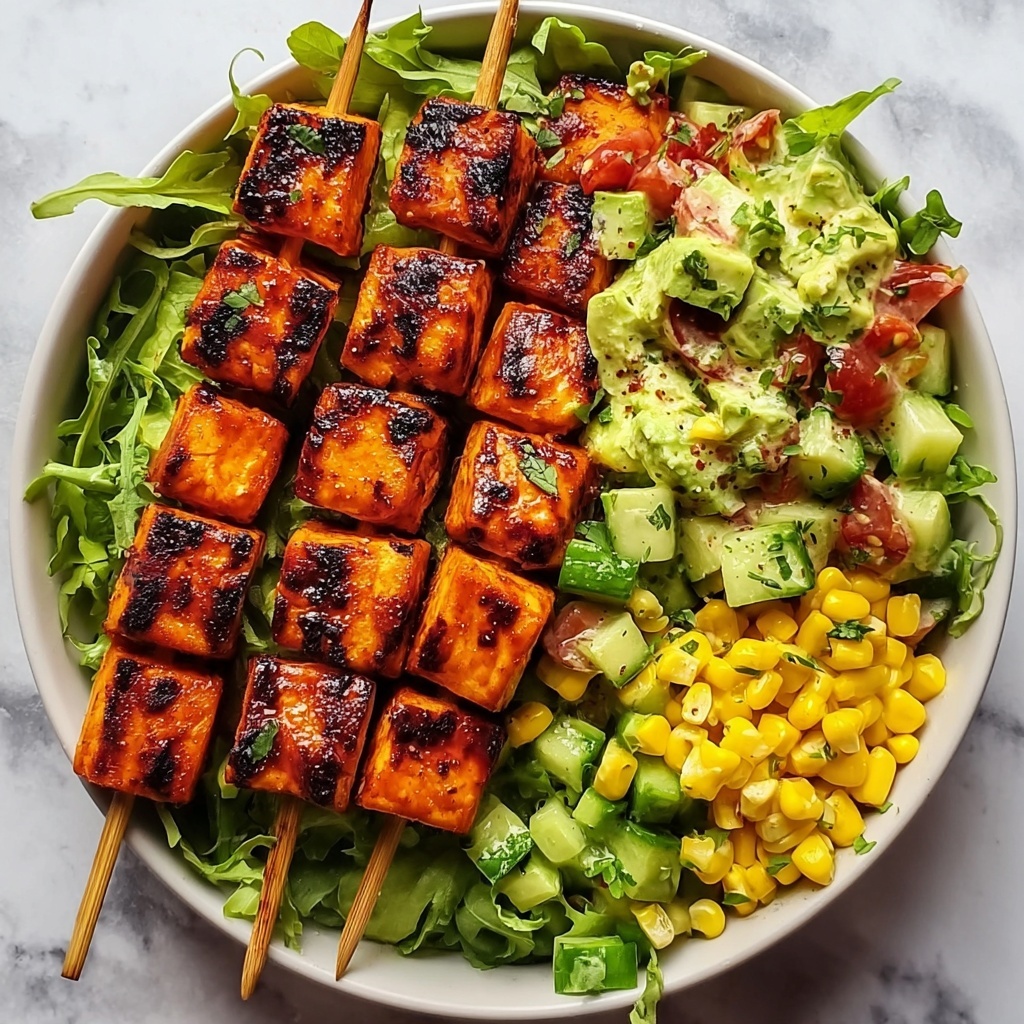 BBQ Chicken Skewer Salad Recipe - Recipe Image