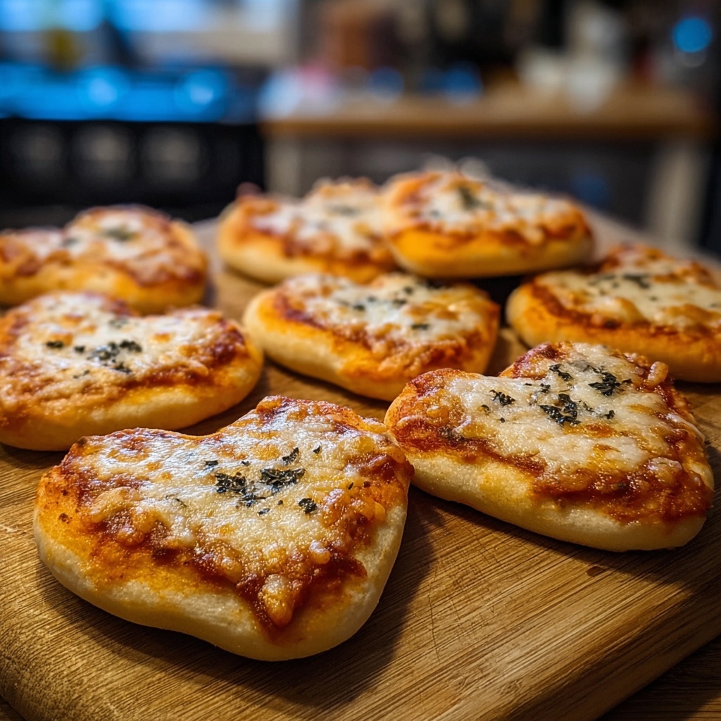 Heart-Shaped Mini Pizzas Recipe - Recipe Image