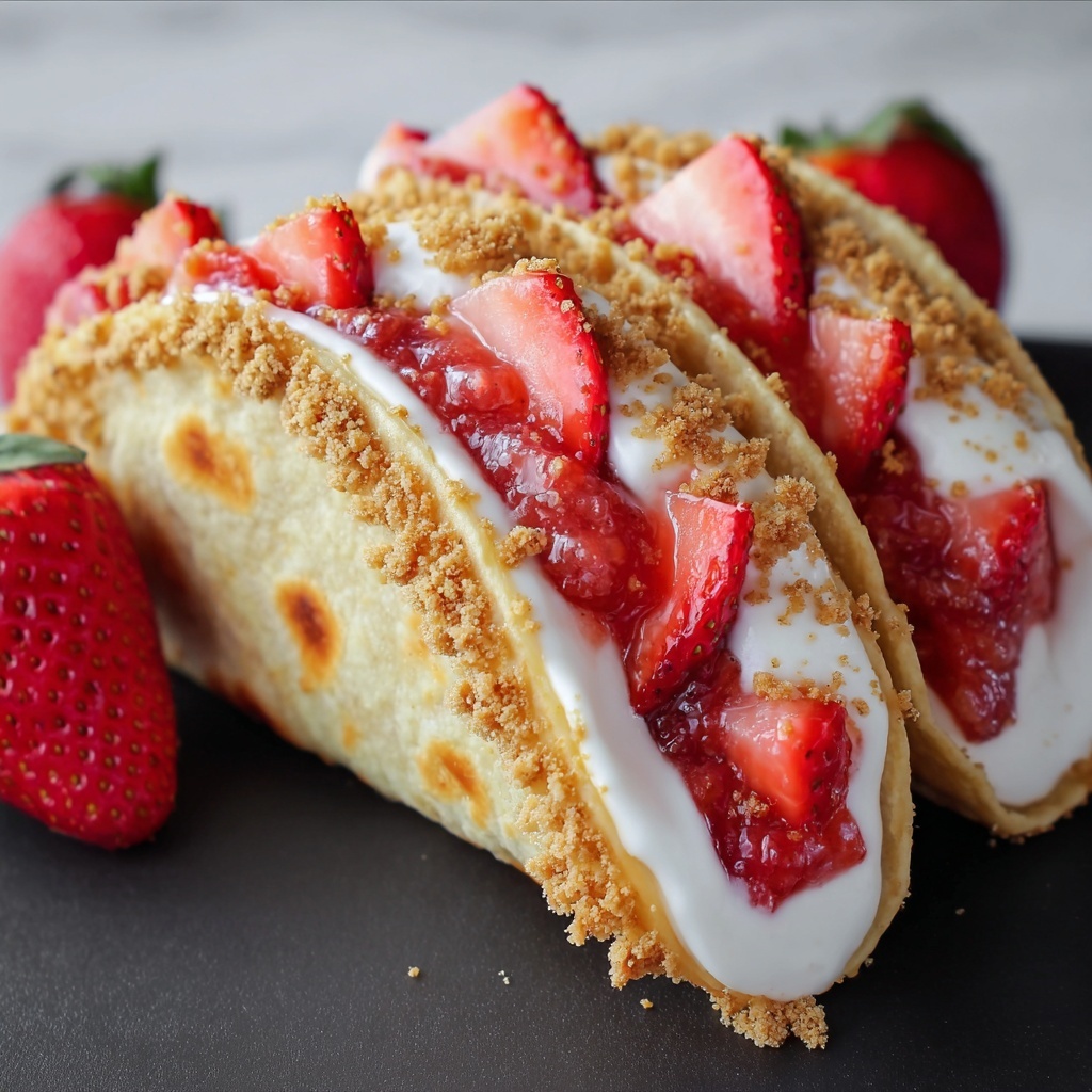 Strawberry Crunch Cheesecake Tacos Recipe - Recipe Image