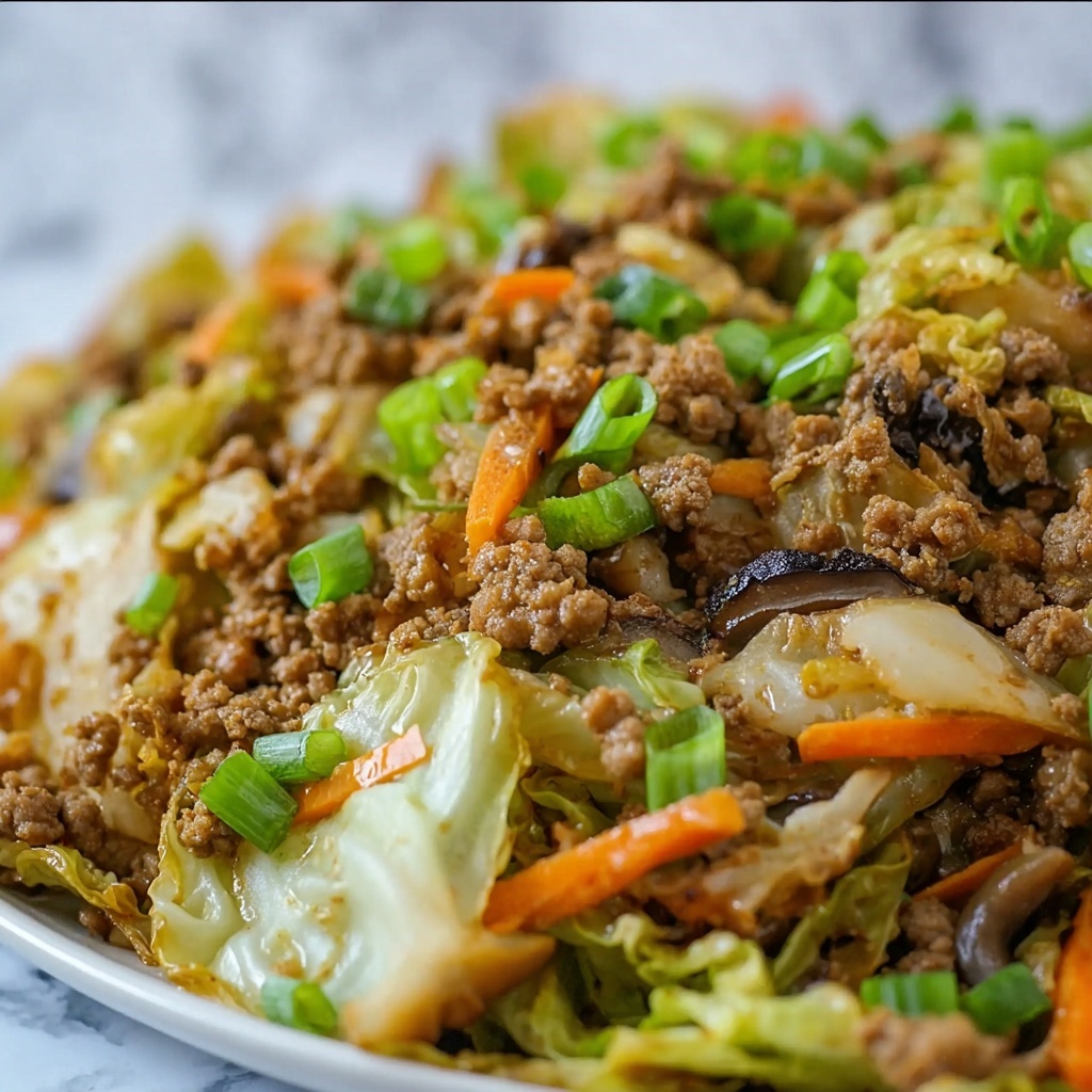 Chinese Ground Beef and Cabbage Stir Fry Recipe - Recipe Image