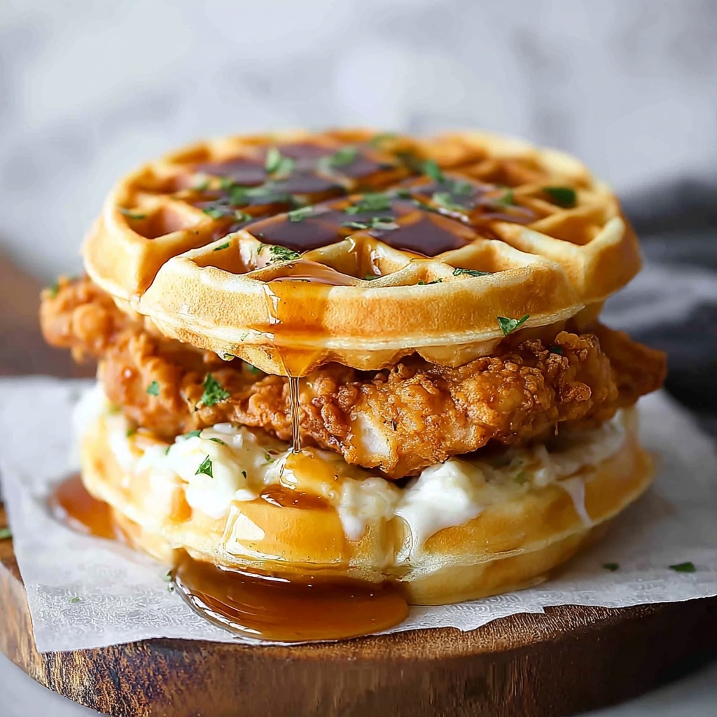 Chicken and Waffles Sliders Recipe - Recipe Image