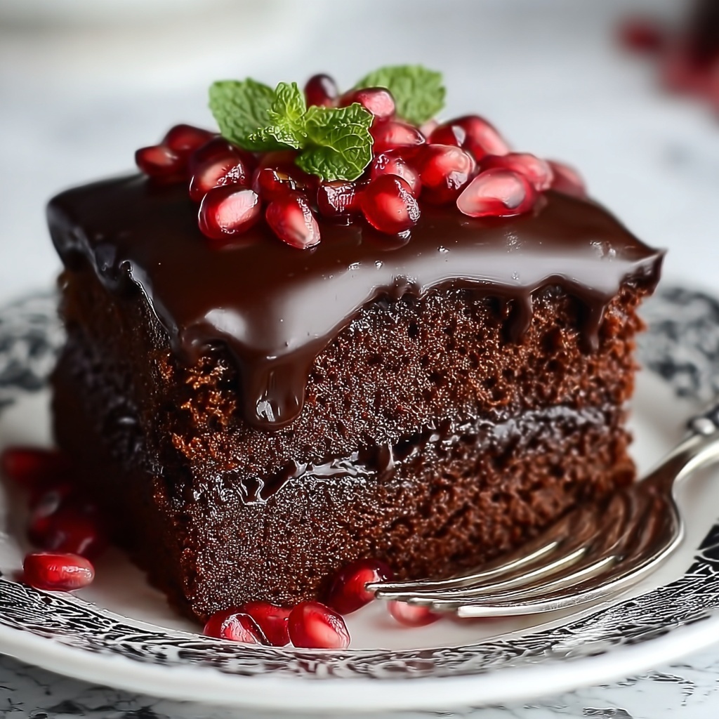 Chocolate Sponge Cake with Pomegranate Ganache Recipe - Recipe Image