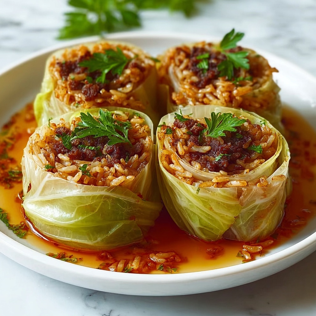 Stuffed Cabbage Rolls in Tomato Sauce Recipe - Recipe Image