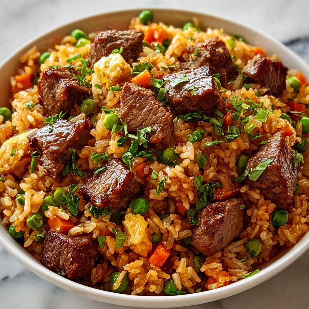 Garlic Butter Steak Fried Rice Recipe - Recipe Image