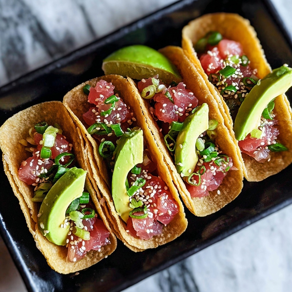 Spicy Tuna Tartare Wonton Tacos Recipe - Recipe Image