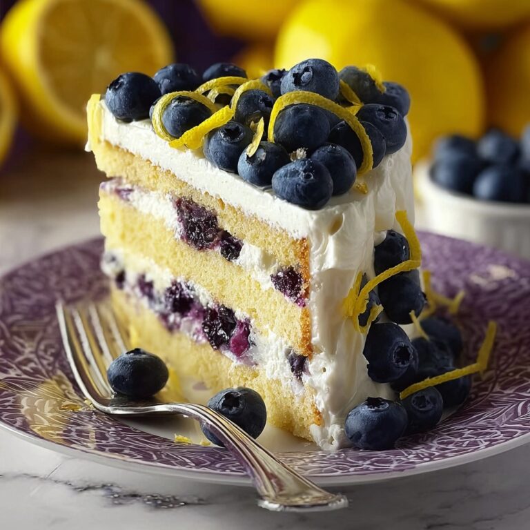 No-Bake Lemon Dazzling Blueberry Cream Cake Recipe