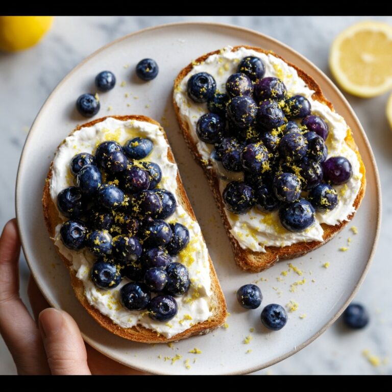 Lemon Blueberry Ricotta Toast With Honey Recipe