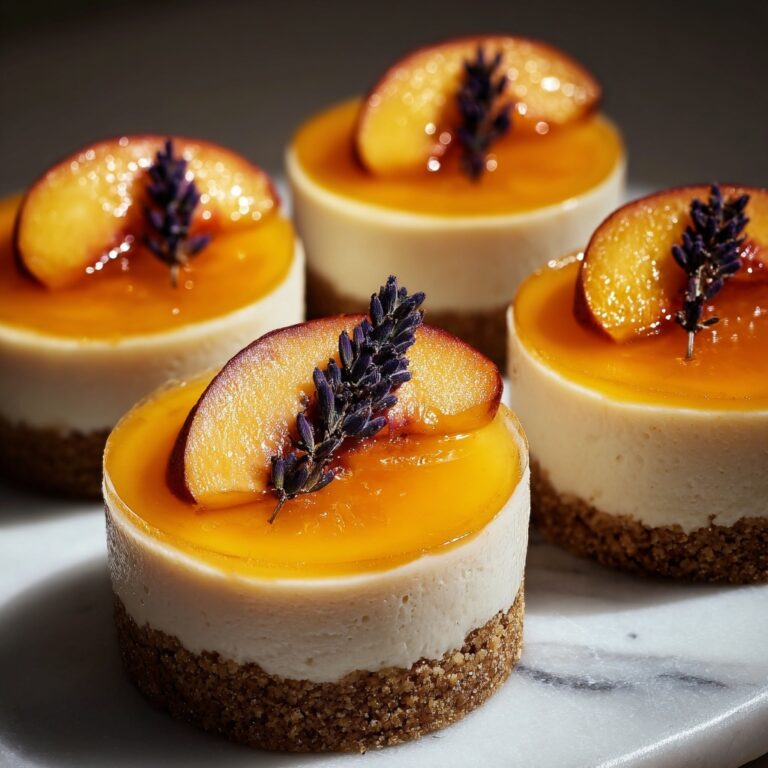 Peaches and Hay Mini Cheesecakes with Honey Recipe