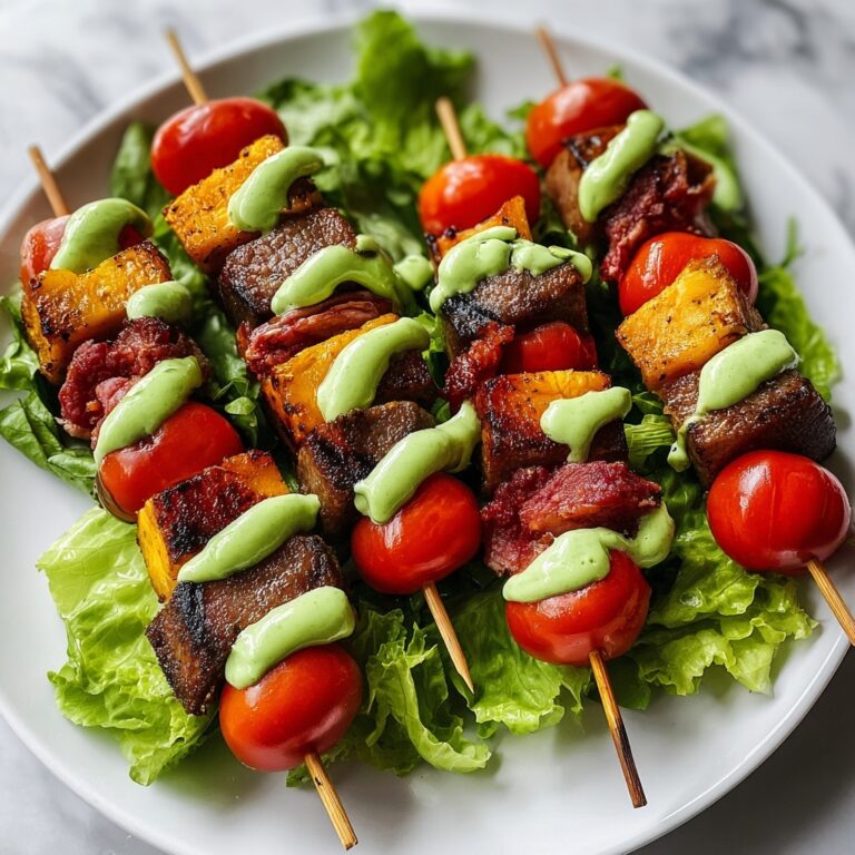 BLT Skewers with Avocado Sauce Recipe