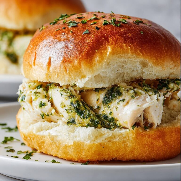 Cheesy Garlic Pesto Chicken Sliders Recipe