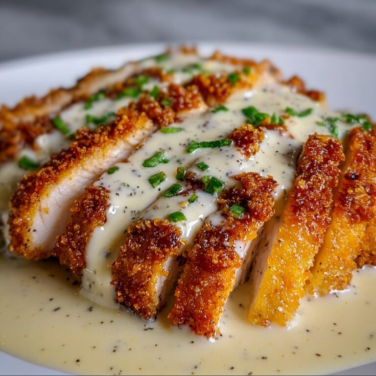 Crispy Parmesan Chicken with Creamy Garlic Sauce Recipe