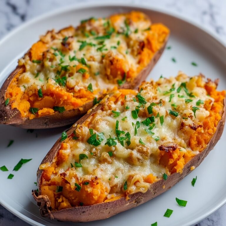 Twice Baked Sweet Potatoes with Broccoli, Cheddar, and Hemp Seeds Recipe