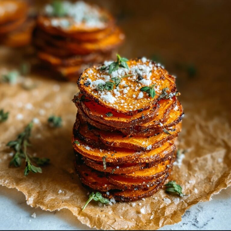Crispy Parmesan Thyme Sweet Potato Stacks Recipe