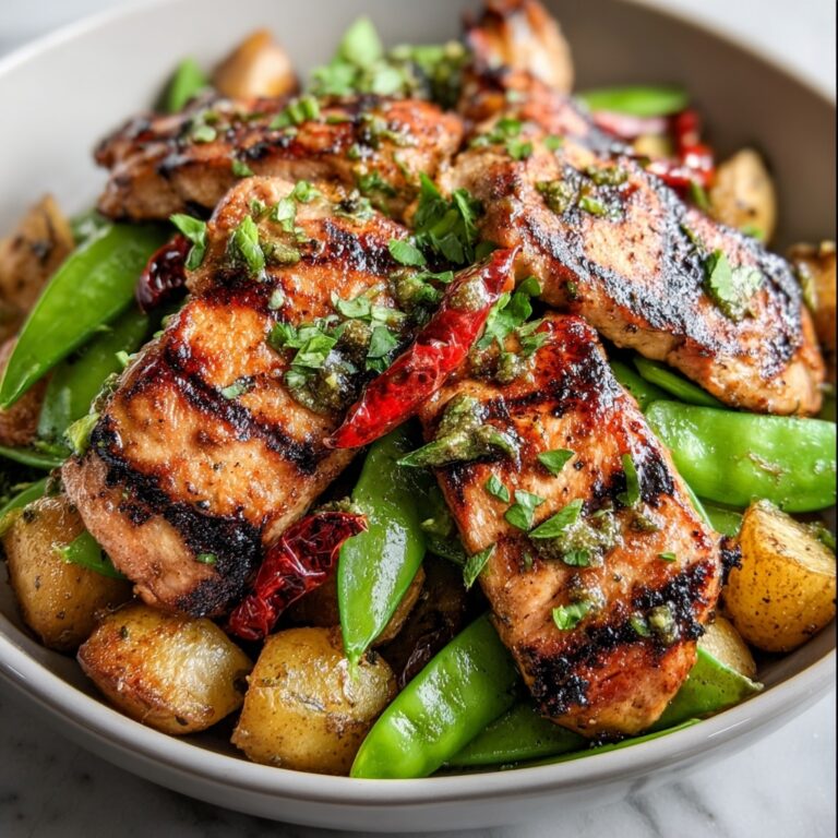 Asian Marinated Chicken with Snap Pea Panzanella Recipe