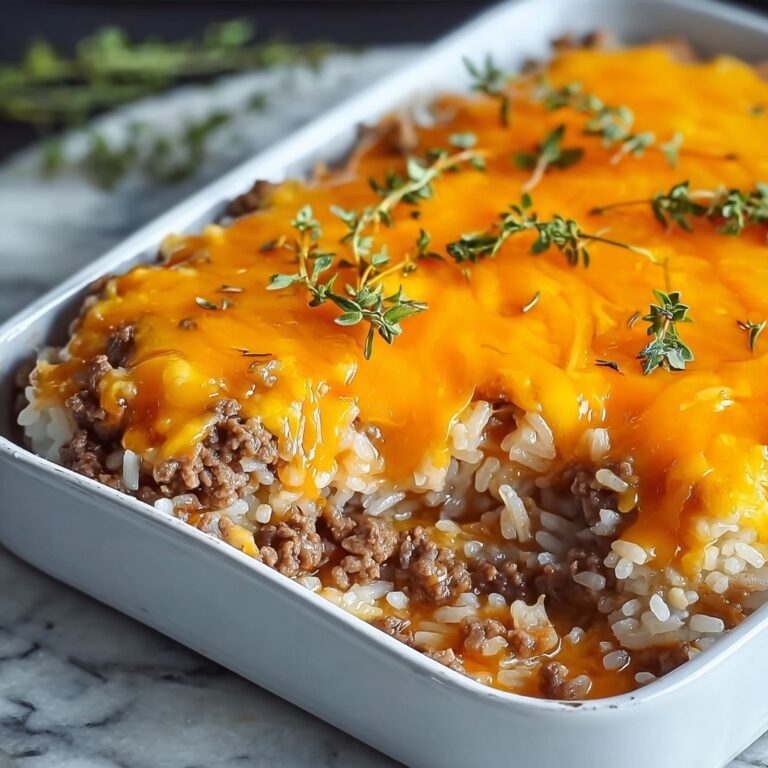 Cheddar-Crusted Ground Beef and Rice Casserole Recipe