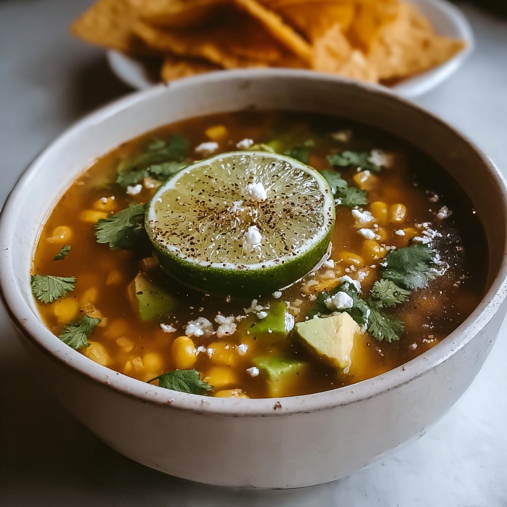 Flavorful Salsa Verde Tortilla Soup Recipe - Recipe Image